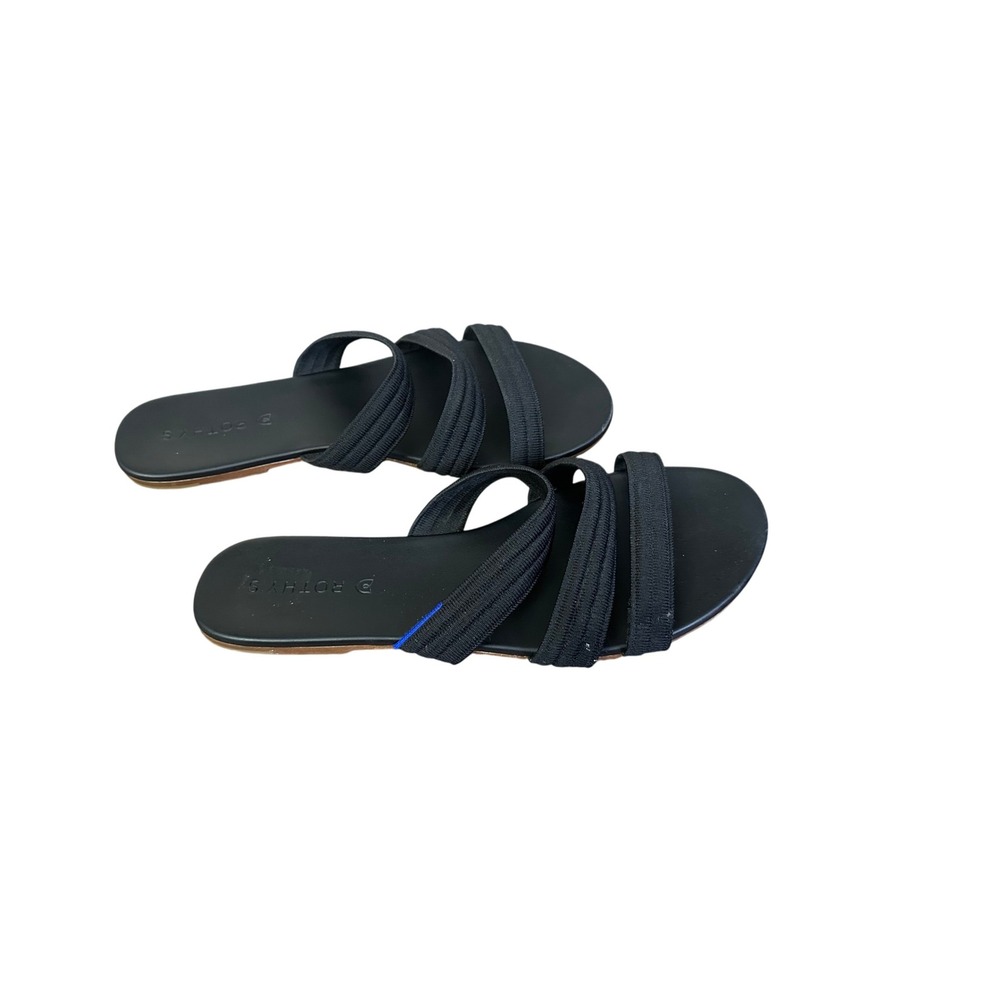 Rothy's Triple Band Black Sandals Slides Comfortable Flats‎